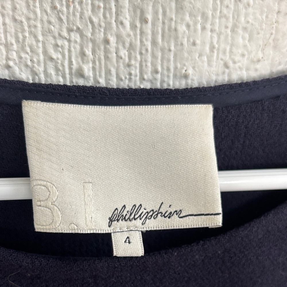 3.1 Phillip Lim Framed Silhouette Long Sleeve Navy Dress with pockets sz 4 - Picture 9 of 10